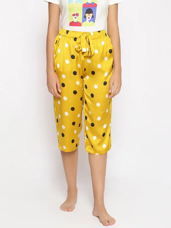 Sunny Side Polka Print Nightwear Culottes Lightweight pajama sets