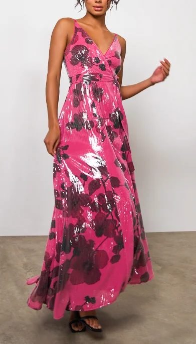 Hutch Glow Dress - Lilac Watercolor Floral Tiered floral dresses