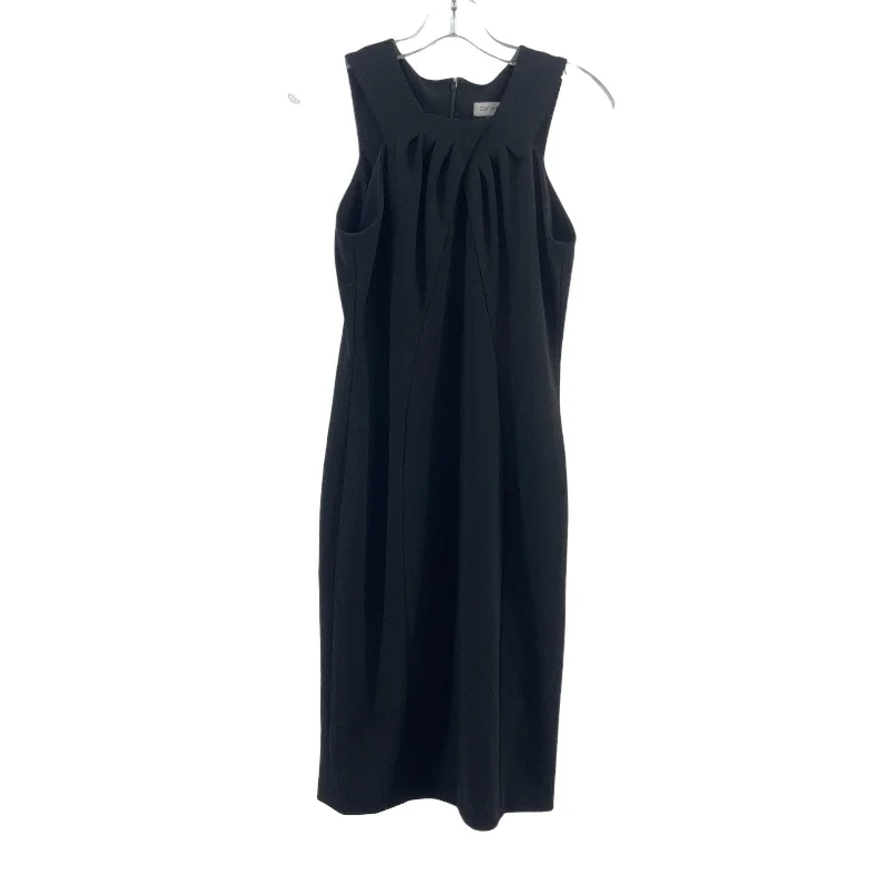 Calvin Klein Black Pleated Bust Womens Sheath Dress Size 6 Long - Preowned Stretch Maxi Skirt