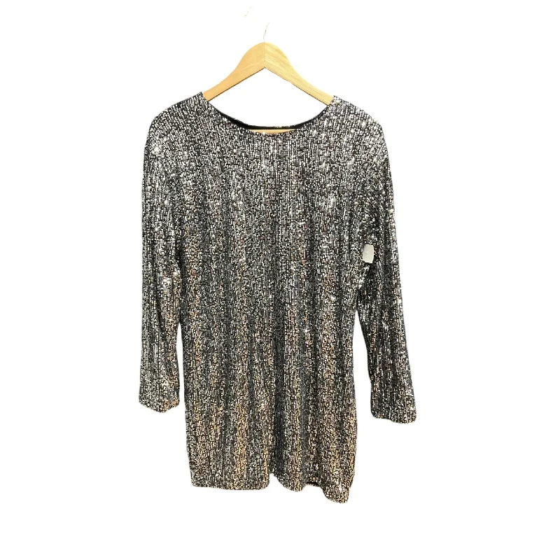 Dress Casual Short By Elan In Silver, Size: S Lace Mini Skirt
