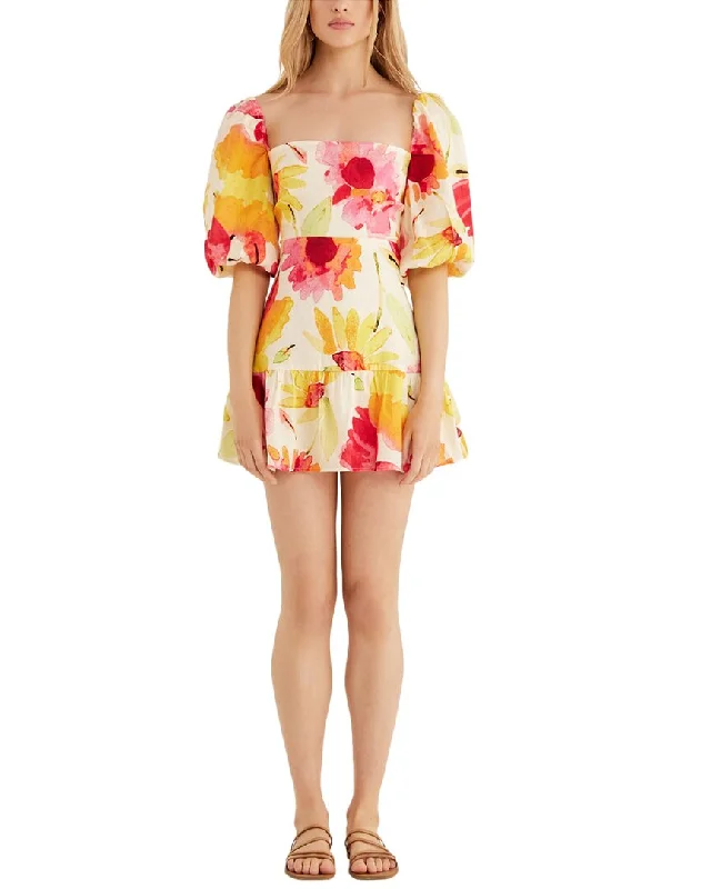 Rumer Sunshine Linen Mini Dress Comfortable Mini Skirt