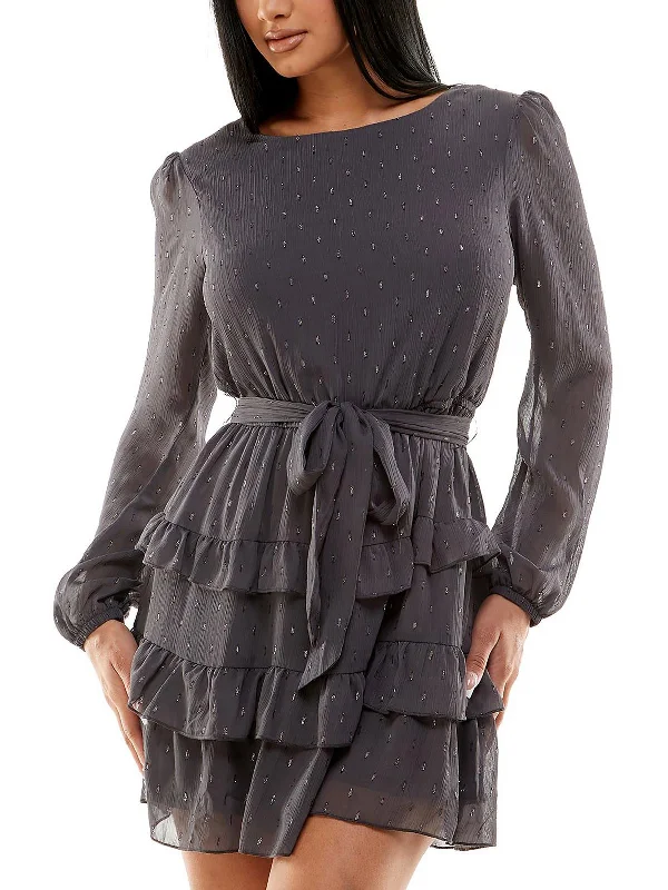Womens Metallic Mini Mini Dress Mini Skirt Chic