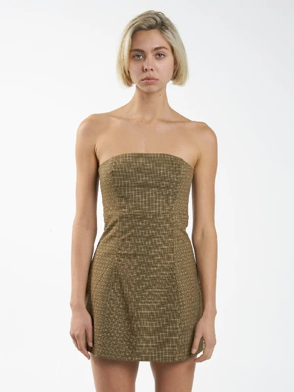 Dawson Plaid Dress - Mustard Gold Casual chic unclassified dresses