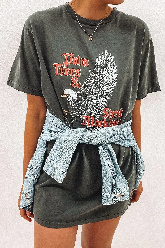 Eighty Seven Merch Tee Dress Merch Black Cotton unclassified dresses