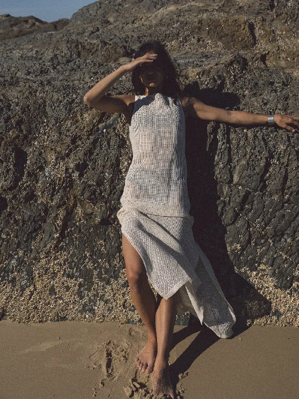 Lattice Dress - Unbleached Satin unclassified dresses