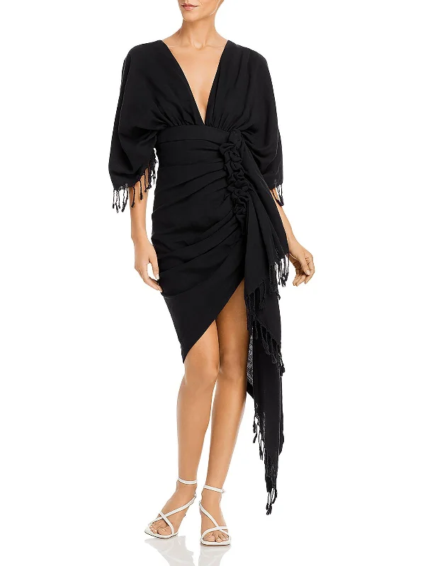 Luma Womens Drapey Fringe Sheath Dress Breathable unclassified dresses