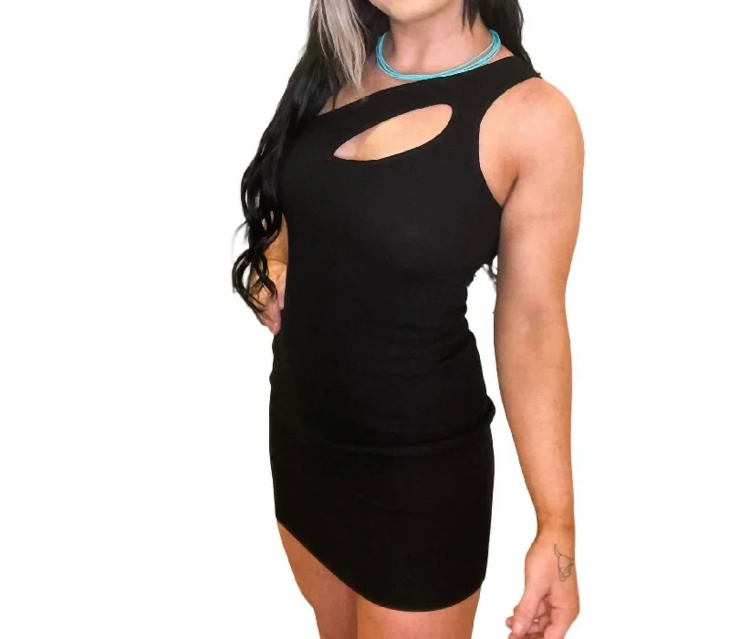 Secrets Out Cutout Dress In Black Trendy unclassified dresses