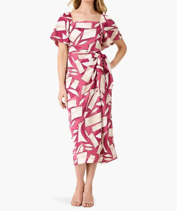 Shadow Blocks Dress In Red Multi Chic unclassified dresses